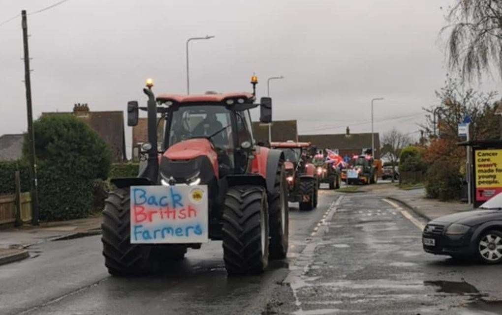 Farmers were protesting in Dover over inheritance tax changes by staging a go-slow tractor protest