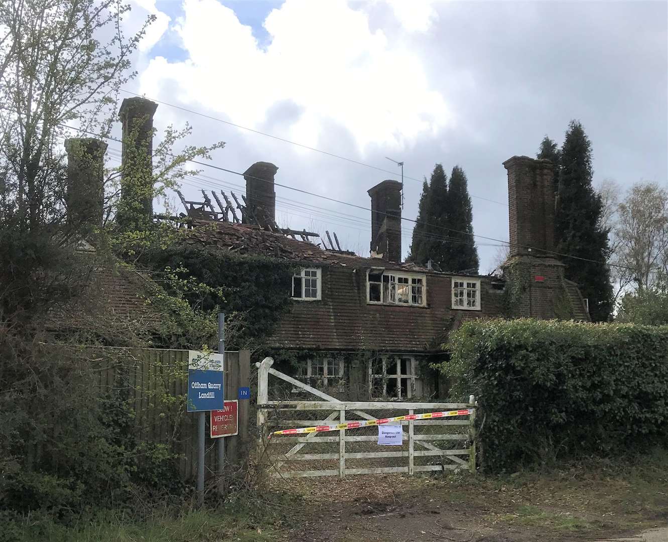 Teston Road was blocked off as officers fought the blaze