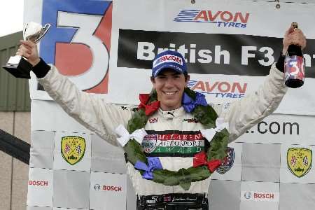 Kennard on the podium again at Castle Combe. Picture: JAKOB EBREY