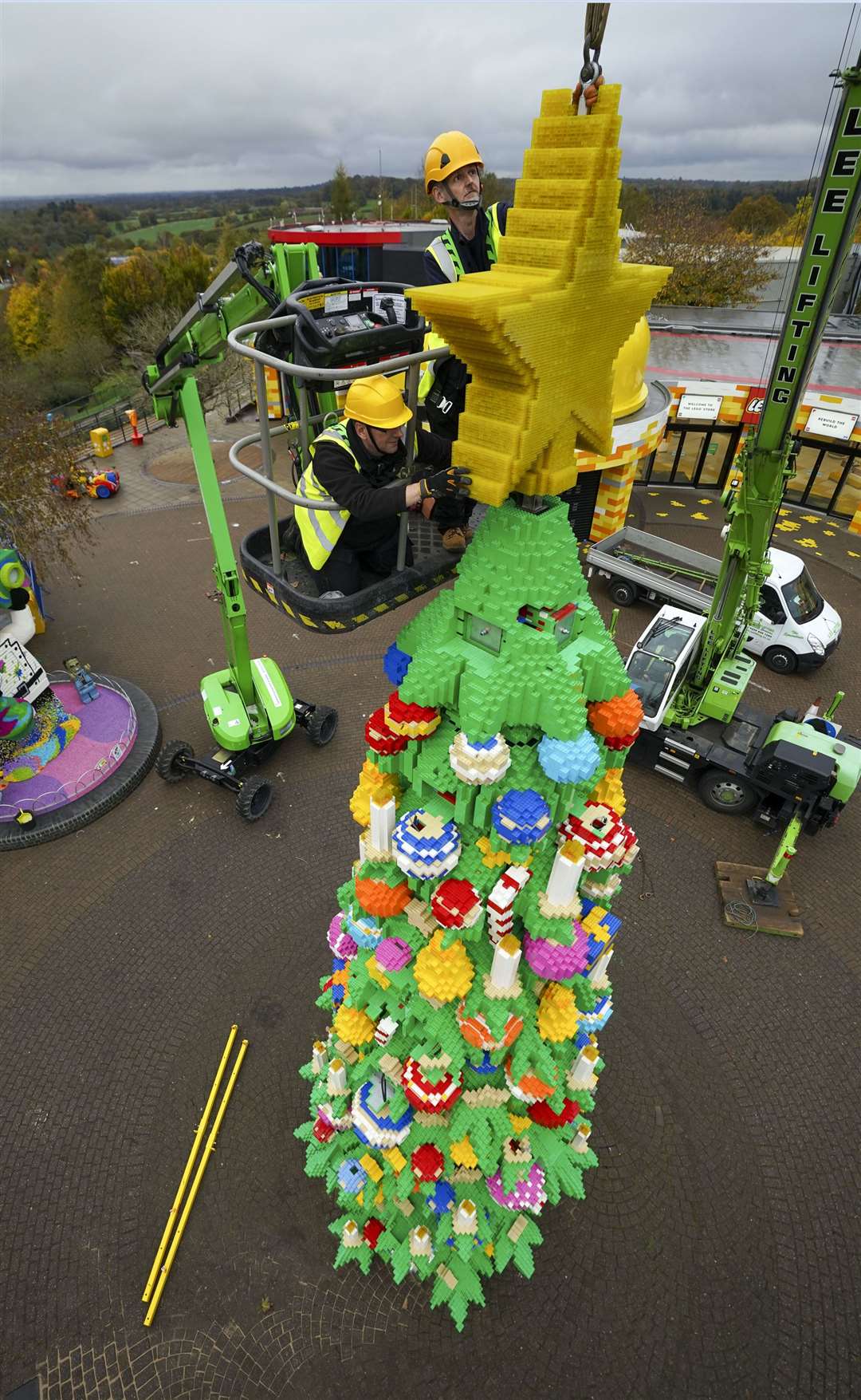 The tree is made of 364,481 Lego and Duplo blocks (Steve Parsons/PA)