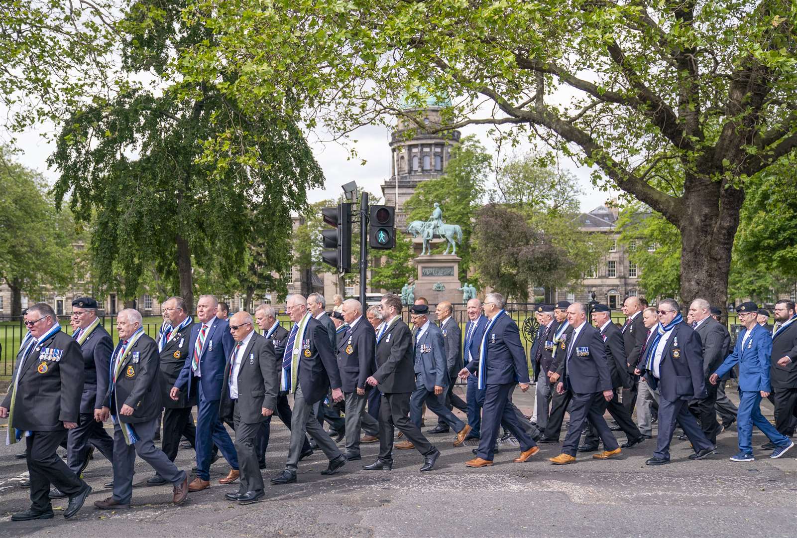 Falklands veterans and members of the wider armed forces community, remember the 40th anniversary of the end of the conflict, during a parade and service of remembrance in Edinburgh (Jane Barlow/PA)