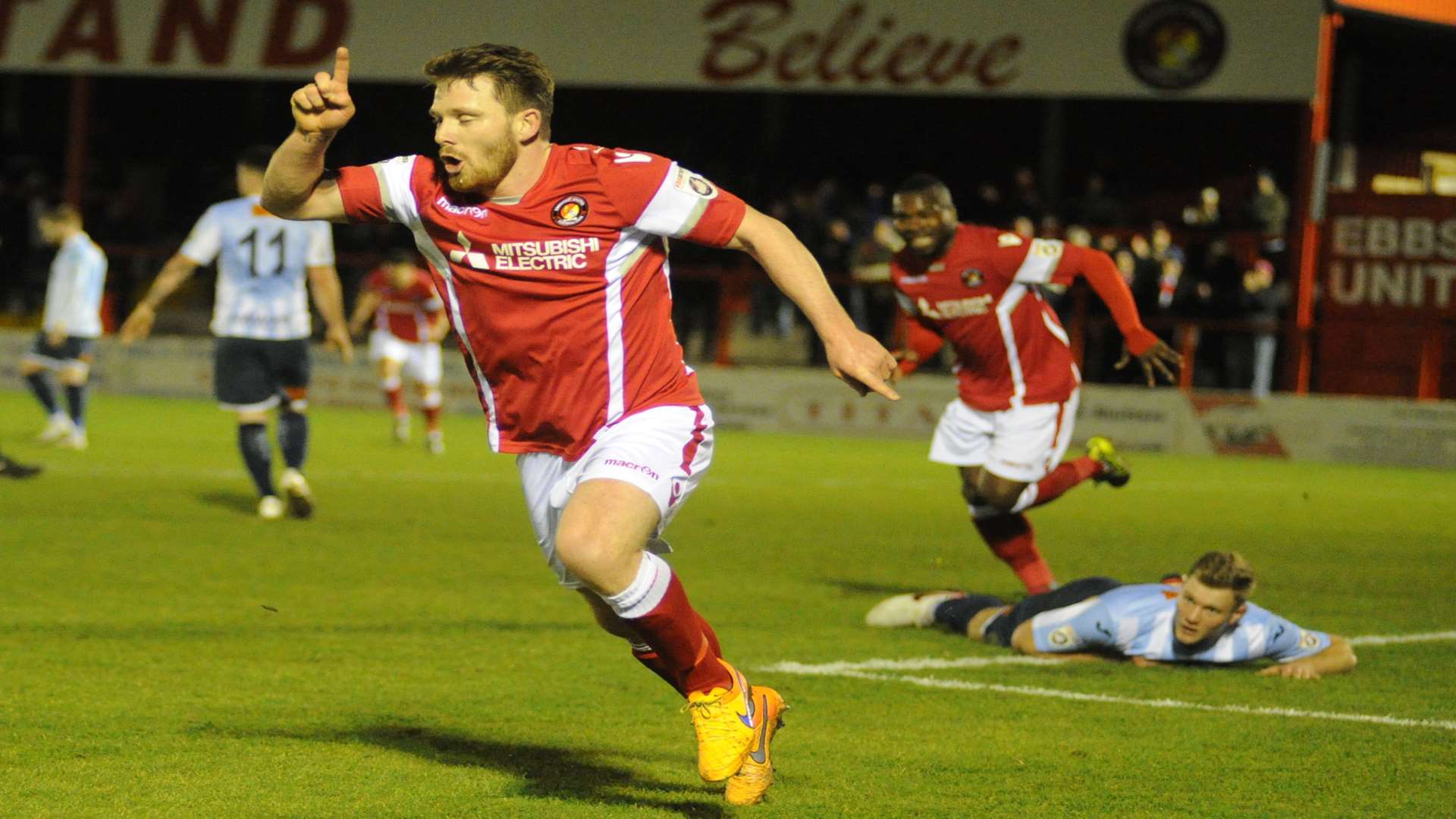 JP Kissock scored Ebbsfleet's second goal in the win over Gosport Picture: Steve Crispe