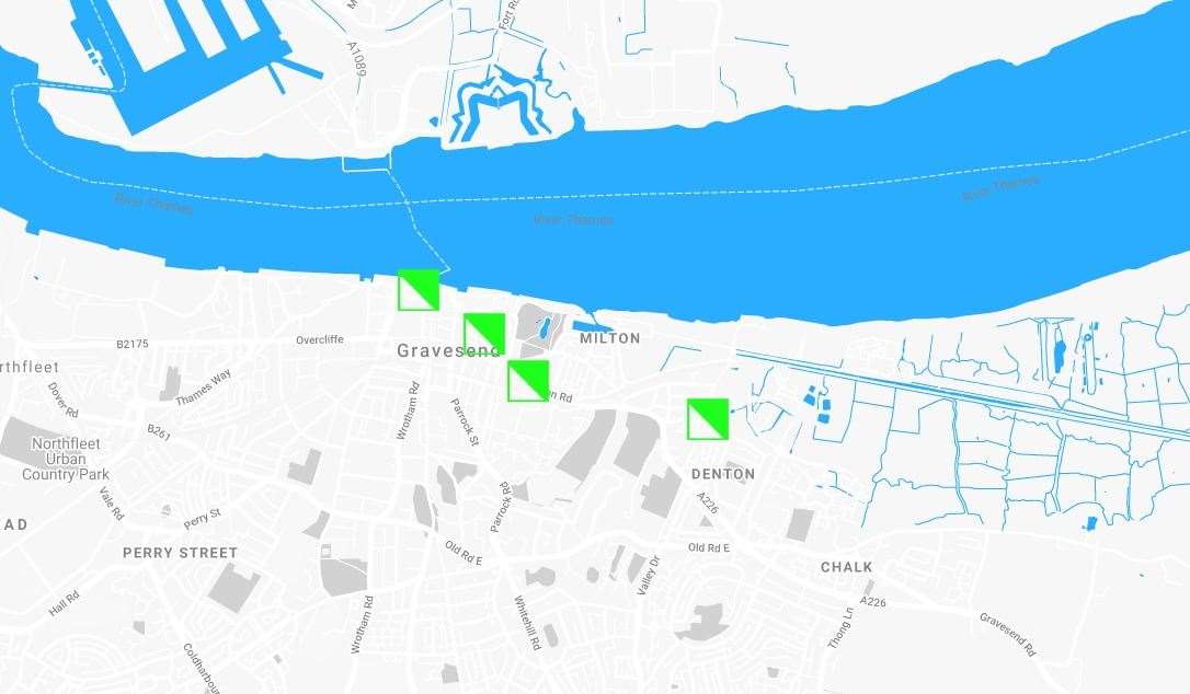 Locations of artwork in Gravesend