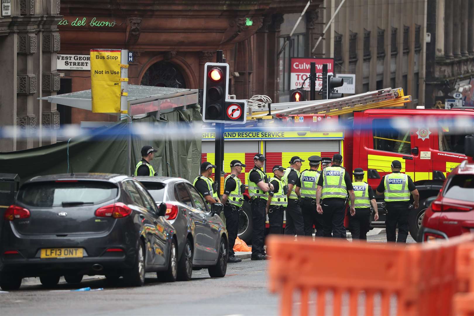 Police at the scene in West George Street (Andrew Milligan/PA)