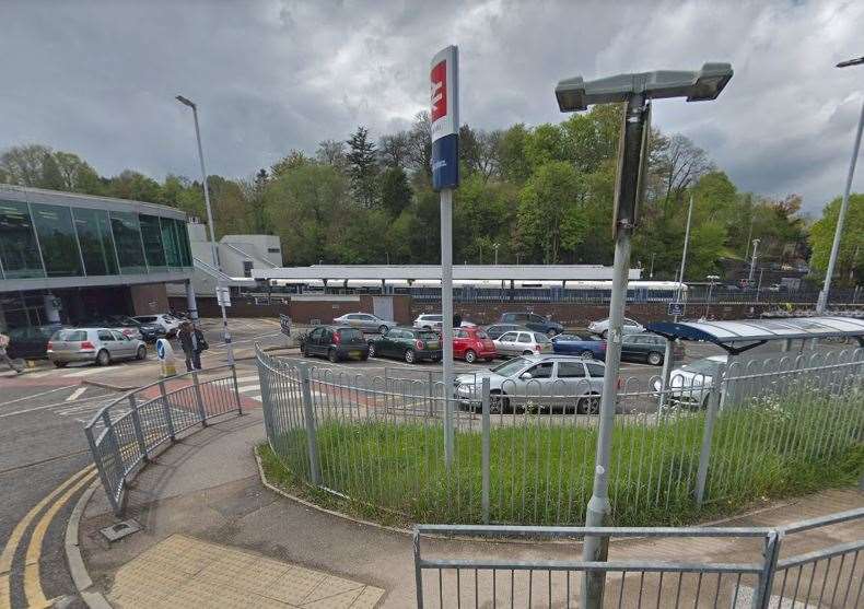 The man was reportedly causing a disturbance outside Sevenoaks railway station. Pic: Google