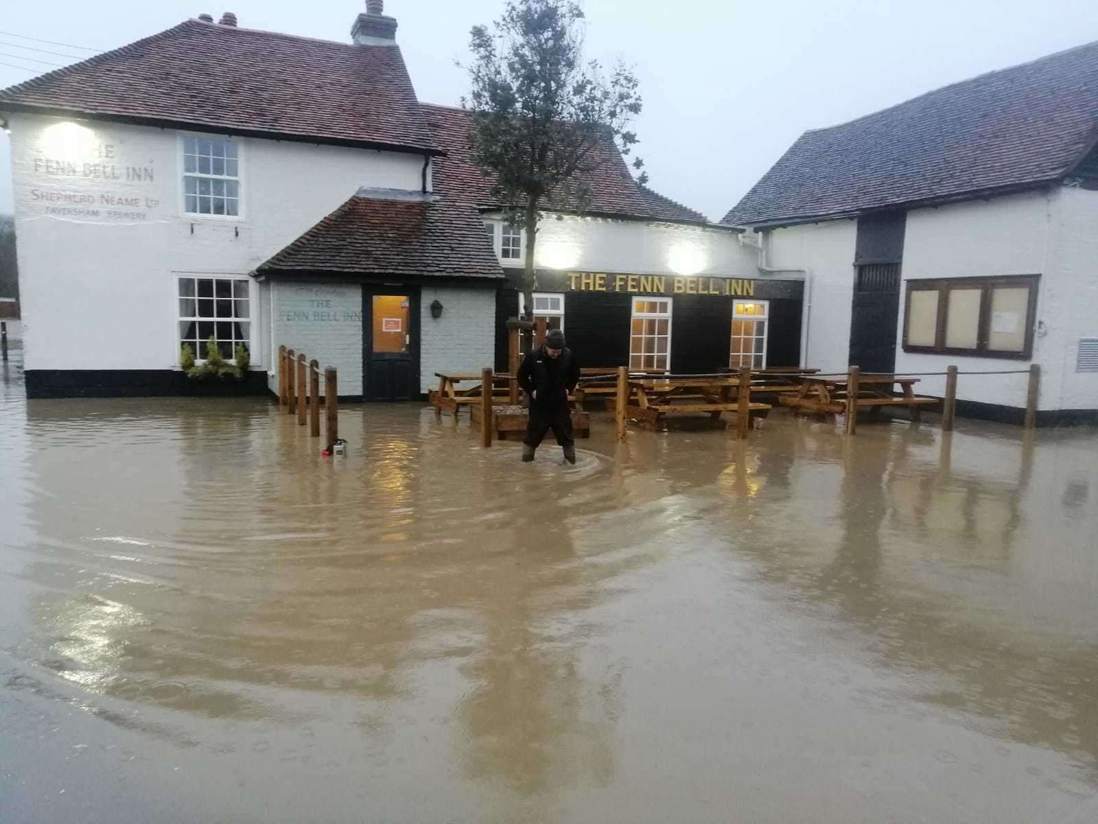 Flooding at the Fenn Bell Inn on January 14