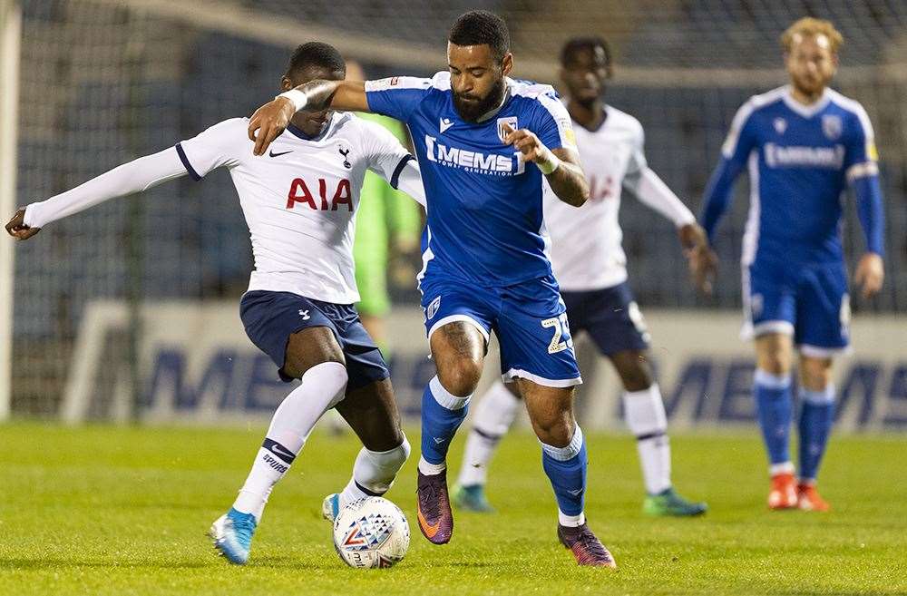 Gillingham vs Tottenham u21s action in the EFL Trophy Picture: Ady Kerry (21502824)