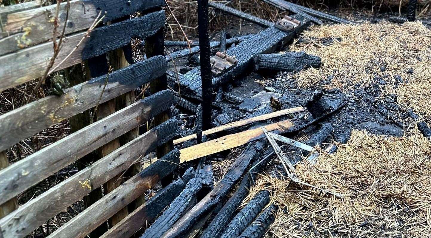 The damage at Cheriton Primary School led to the majority of the site's forest school area becoming engulfed in the blaze. Picture: Cheriton Primary School