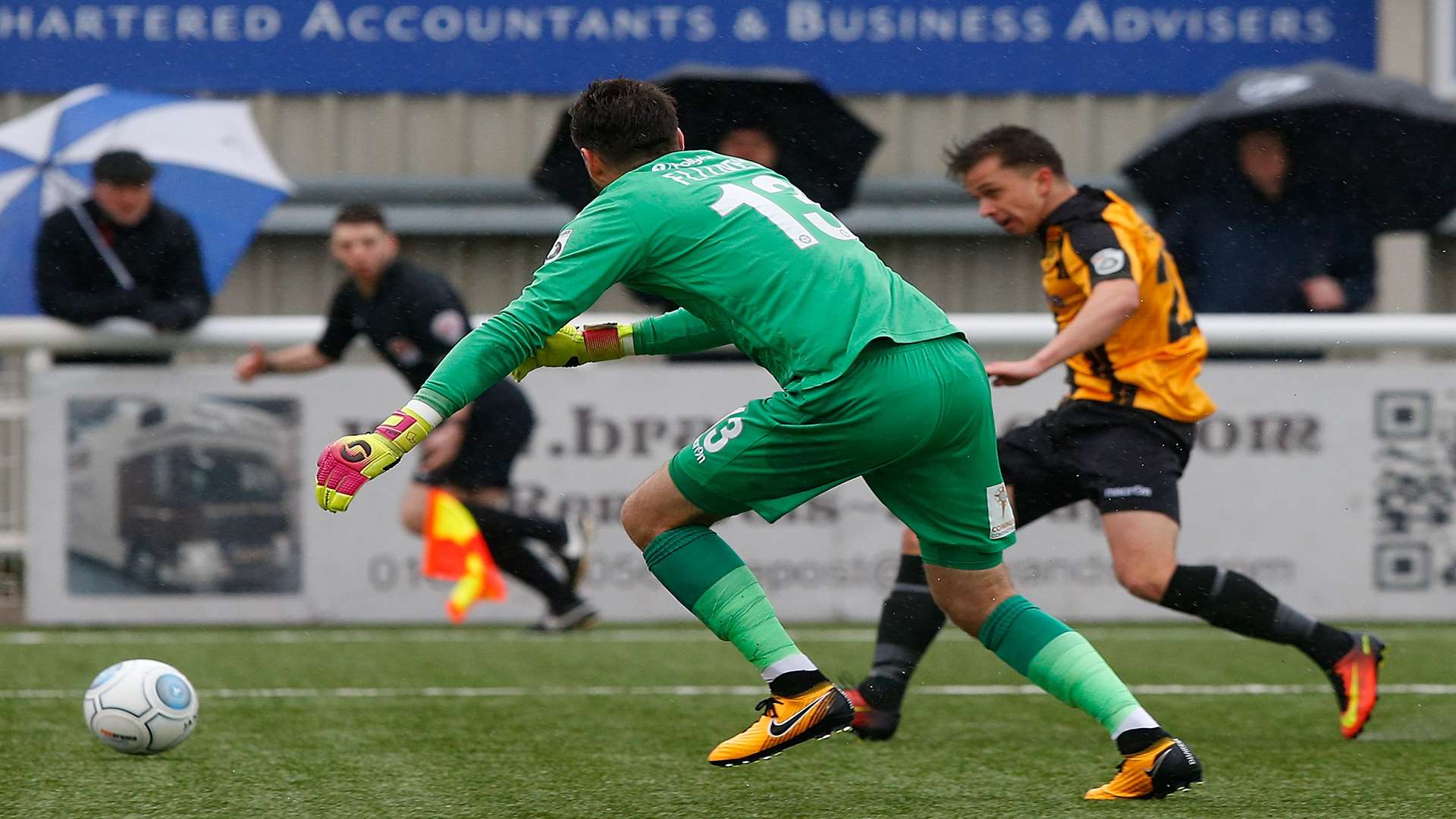 Johan ter Horst gives Maidstone the lead against Eastleigh Picture: Andy Jones