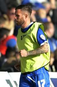 Adam Birchall warms up against Crawley Picture: Barry Goodwin