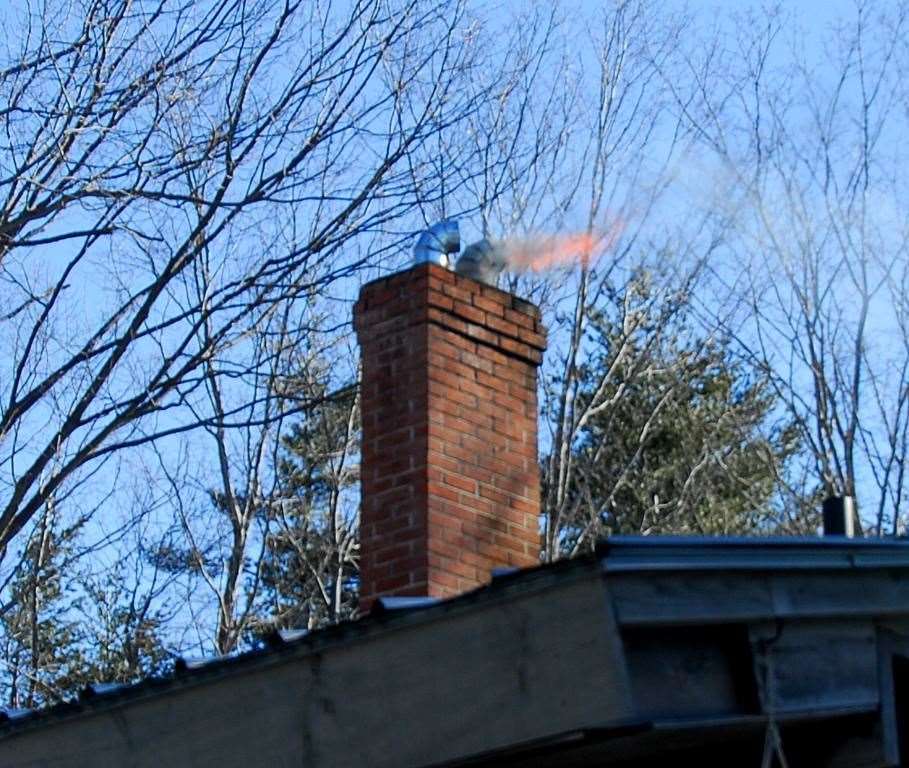How to spot a chimney fire. Stock photo
