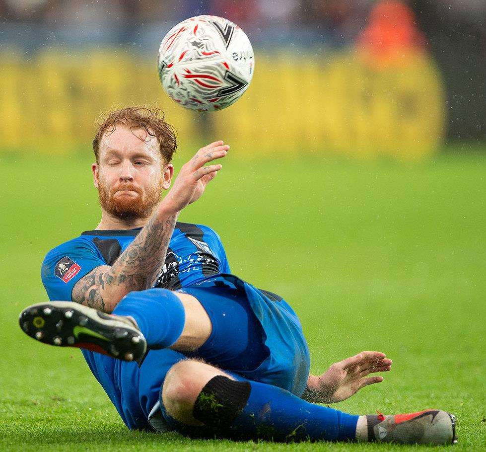 Gillingham's Connor Ogilvie clears Picture: Ady Kerry (6788986)