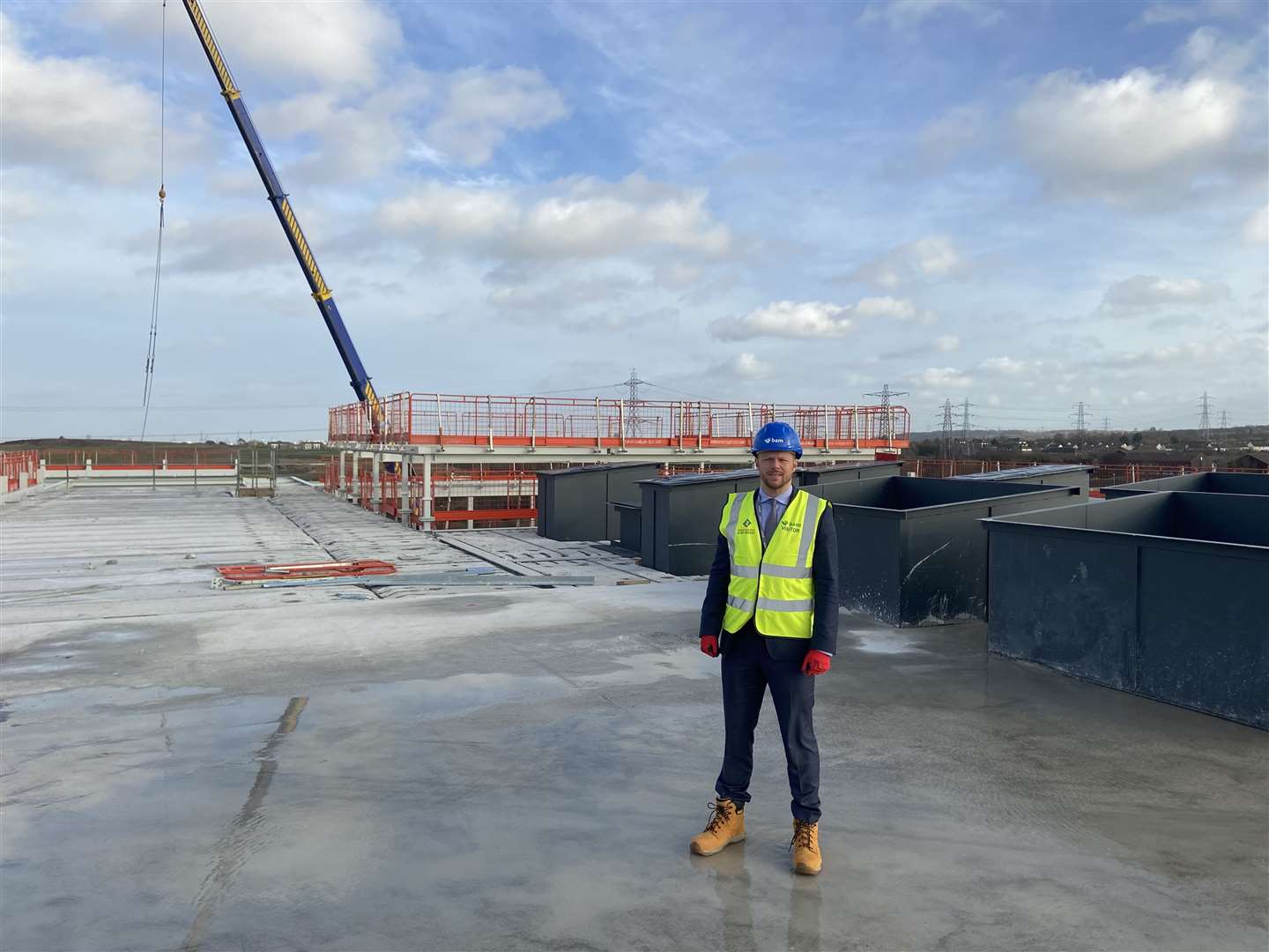 Head teacher Gavin Barnett on site as construction gets underway at the new Stone Lodge secondary school site