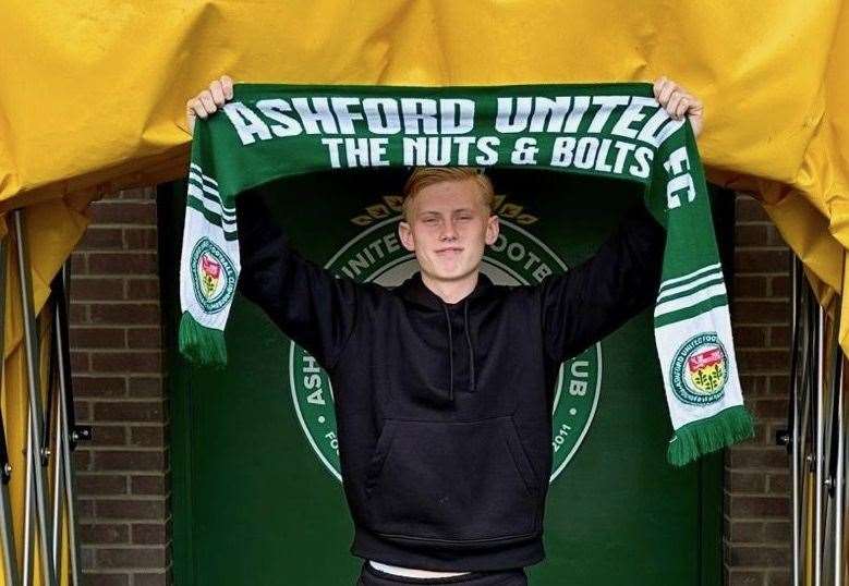 Mikey Berry has joined Ashford from Charlton Athletic. Picture: AUFC