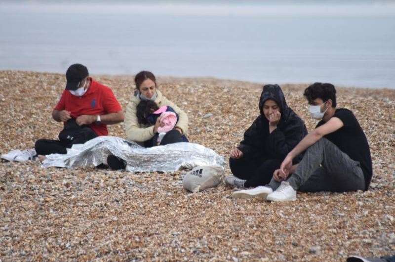 Migrants arrived on the beach at Dungeness on August 12 Picture: PD Photography