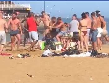 One person had to be treated by paramedics after a fight broke out at Viking Bay, Broadstairs, last year