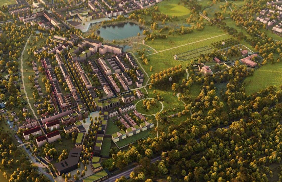 Plans for the first phase of Otterpool Park on the former Folkestone Racecourse were approved earlier this monthPicture: Otterpool Park LLP