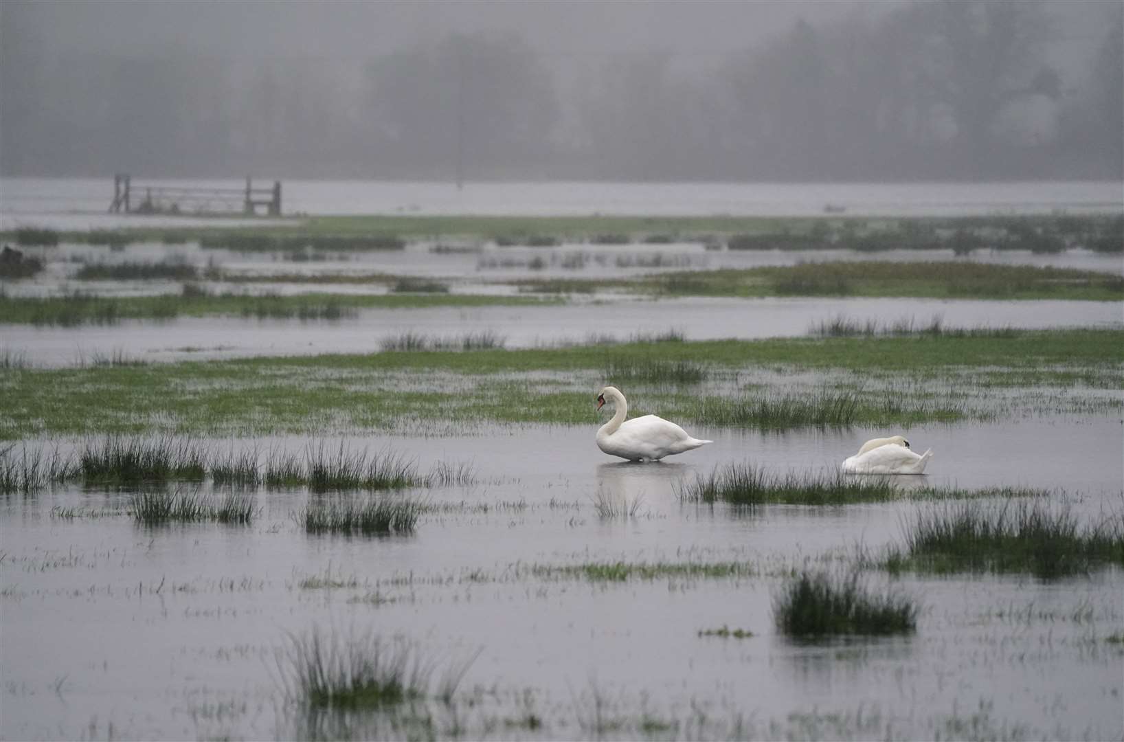 Rainfall at the end of January was about average, with many areas flooding (Andrew Matthews/PA)