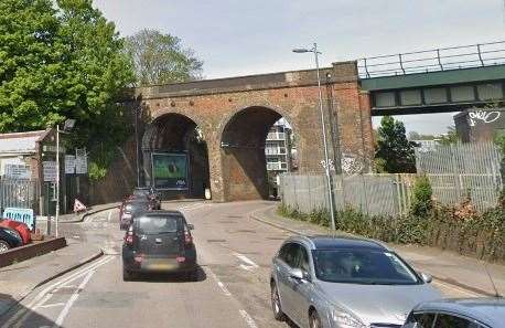 A biker hit a car in Station Road, Rochester near Friary Place. Picture: Google Street View