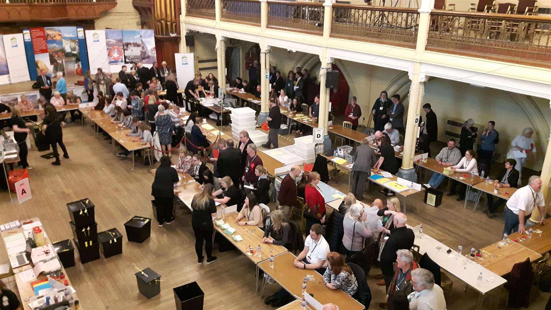 Local election count 2019 inside Dover Town Hall