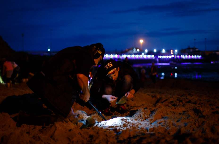 Digging has continued into the night