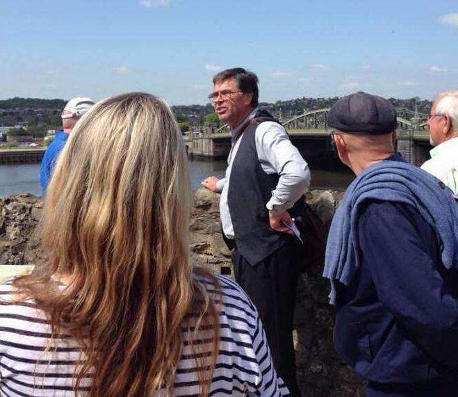 Geoff Ettridge, aka Geoff Rambler, leads a walking tour around Rochester