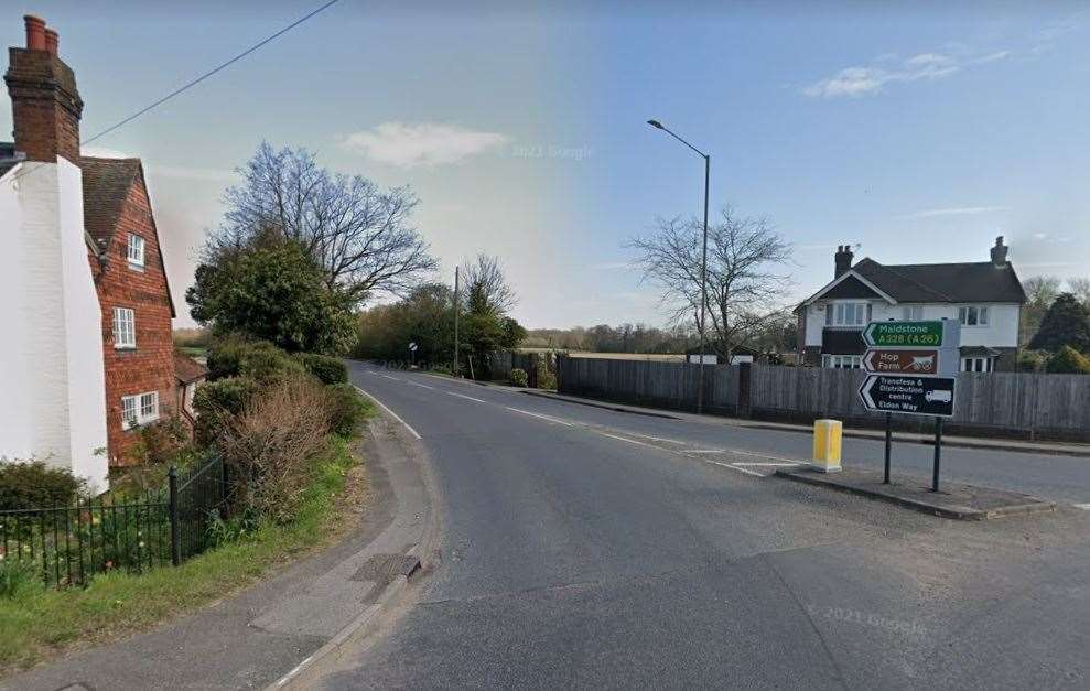 Police are seeking witnesses to a collision between a car and a cycle on the A228 Maidstone Road near the Badsell Road roundabout. Picture: Google