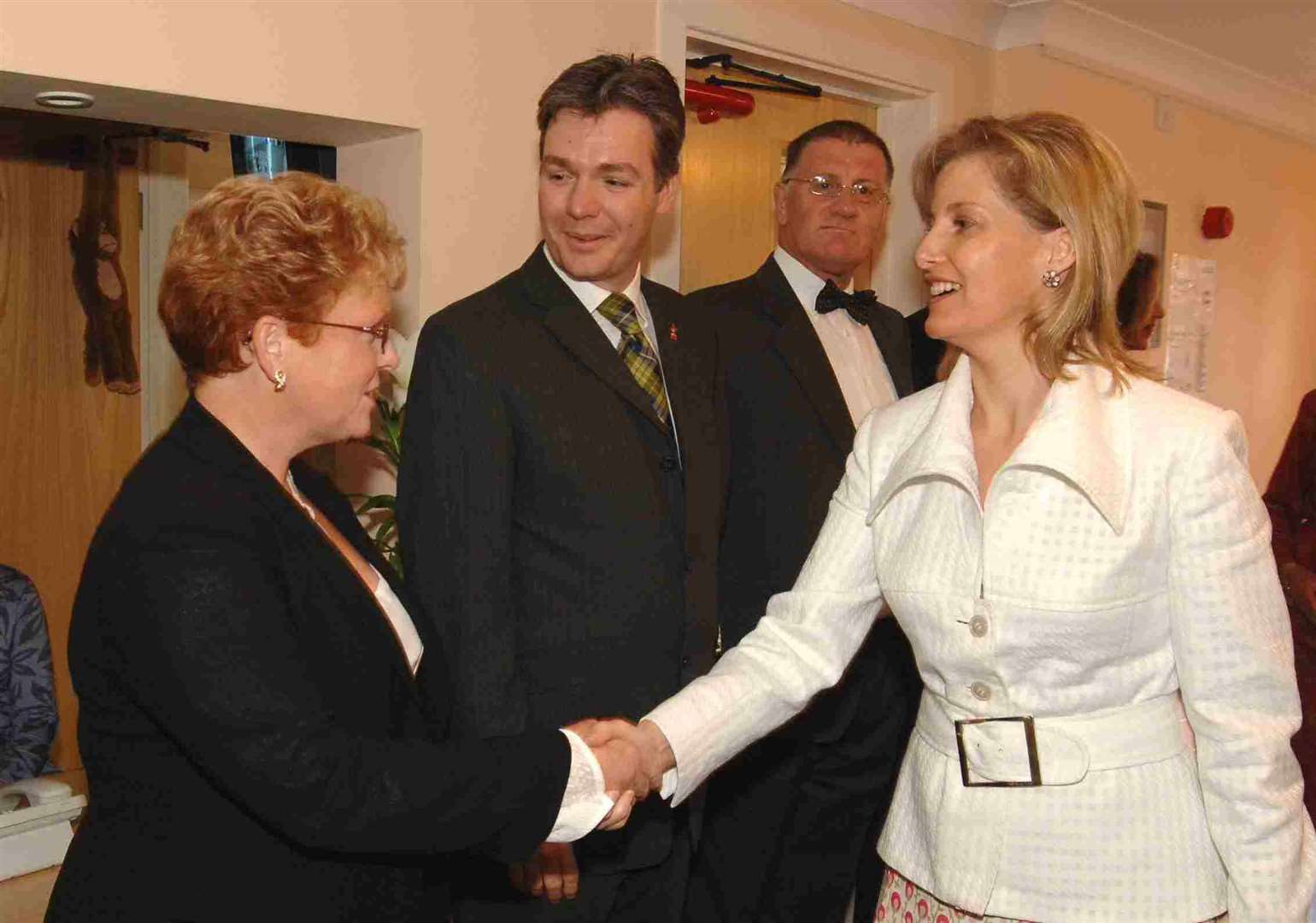 Lavinia shaking hands with Sophie, Duchess of Edinburgh, who paid a visit to the charity in 2005. Picture: Demelza