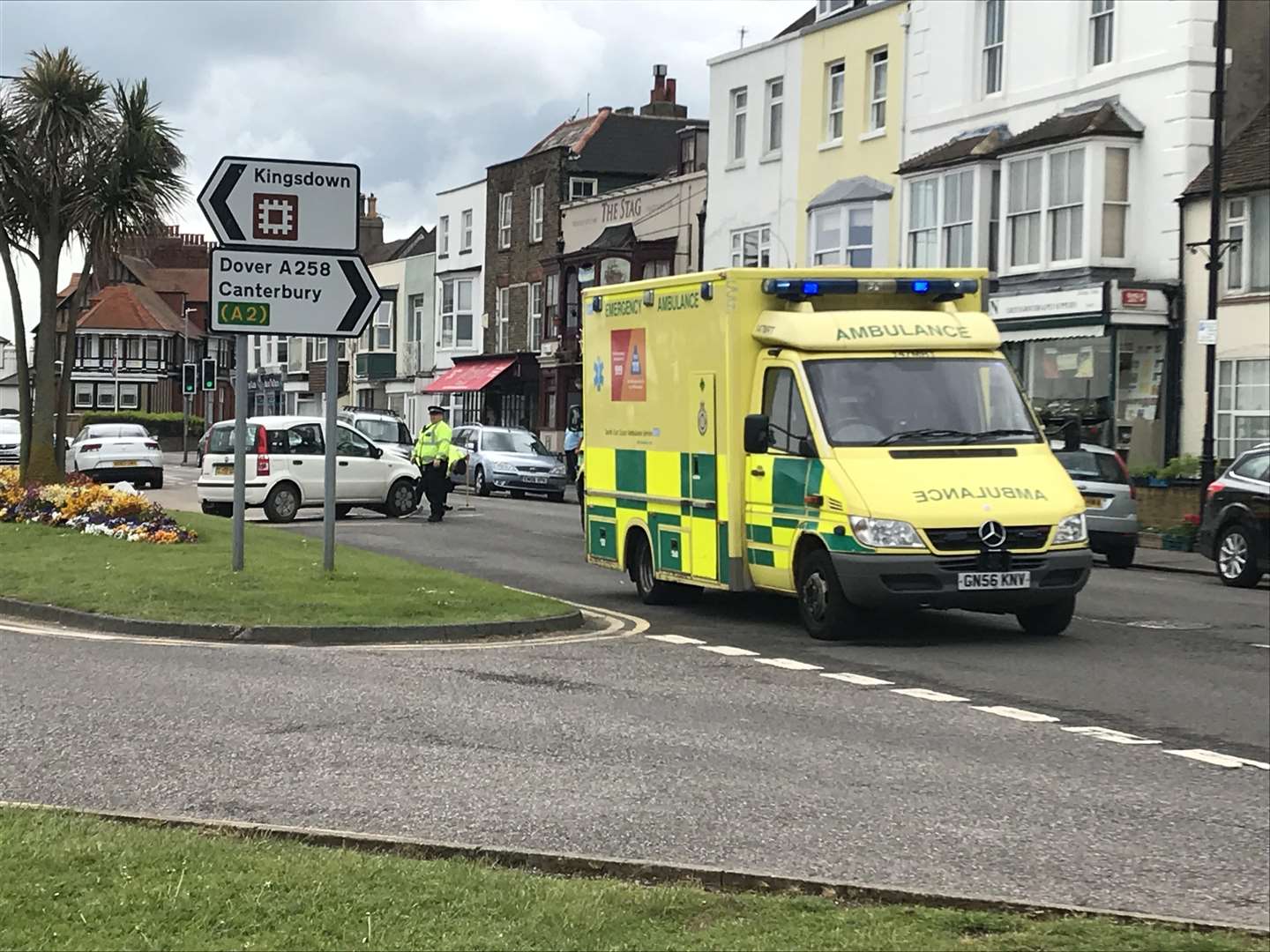 Medics were at the scene. Pic: Ellie Perkins