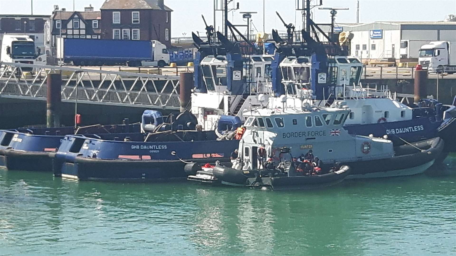 Migrants are intercepted as they arrive at Dover