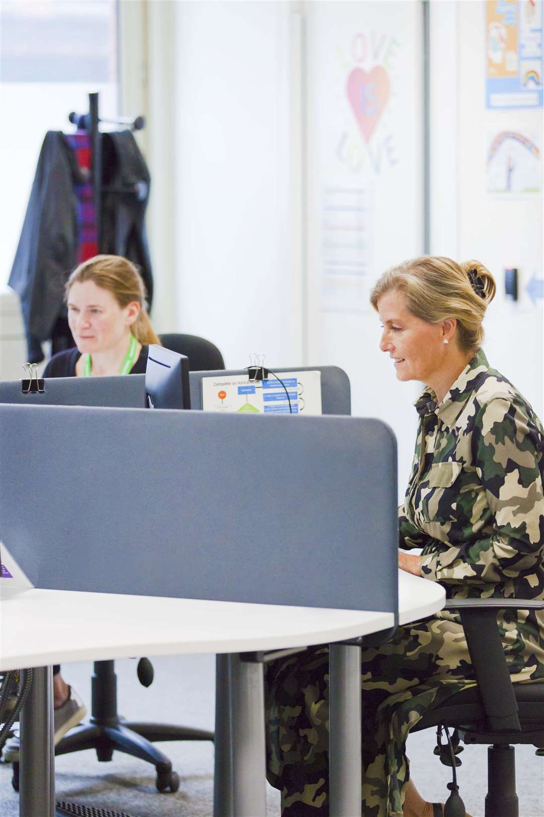 Sophie volunteering at Childline (Megan Taylor/PA)