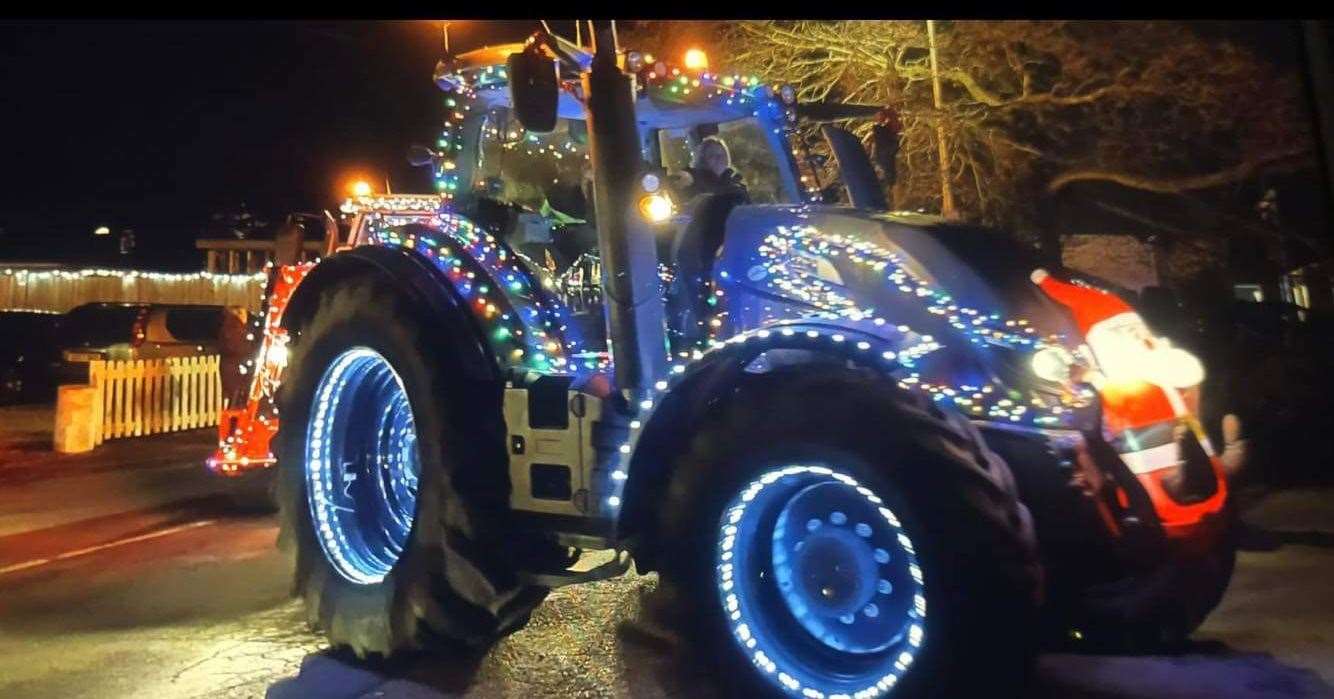 Up to 50 vehicles joined the Hoo Christmas Tractor Run. Photo credit: Luke Challinger