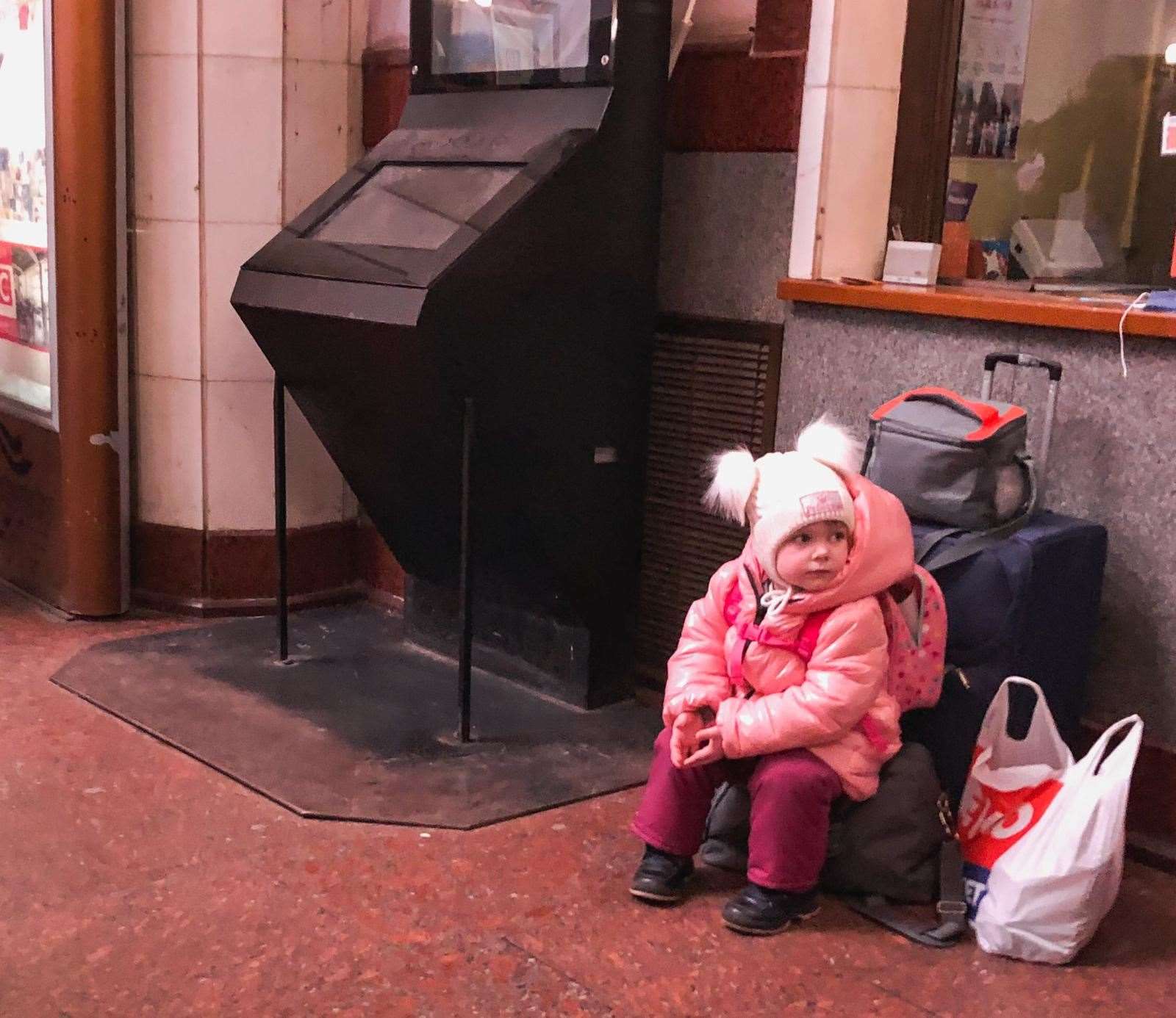 Manny Marotta spotted a little girl waiting for a train in Lviv before he fled the city (Manny Marotta/PA)