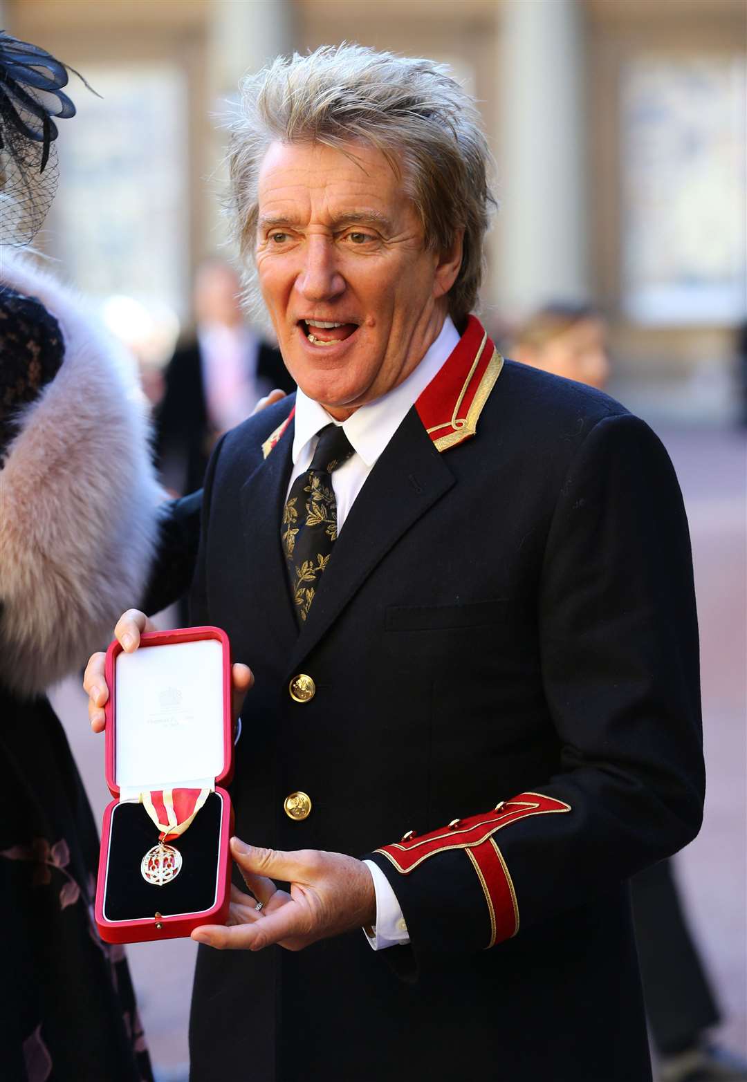 Sir Rod Stewart at Buckingham Palace in London, after he received his knighthood in recognition of his services to music and charity (PA Archive/Gareth Fuller)