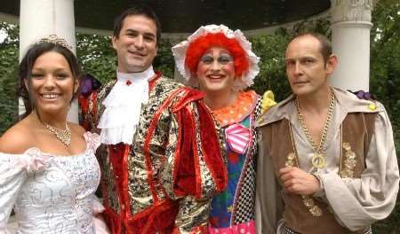 Stars of the panto at a recent photocall. Picture: JIM RANTELL