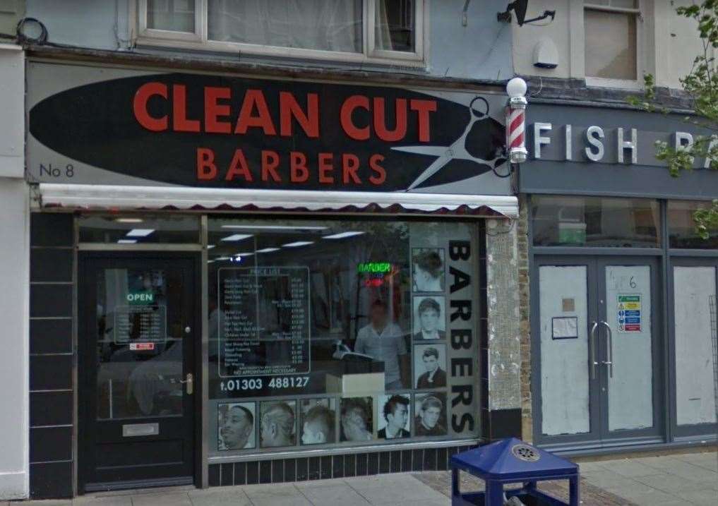 Ryan McLauglin was kicked out of Clean Cut Barbers in Guildhall Street, Folkestone. Pic: Google