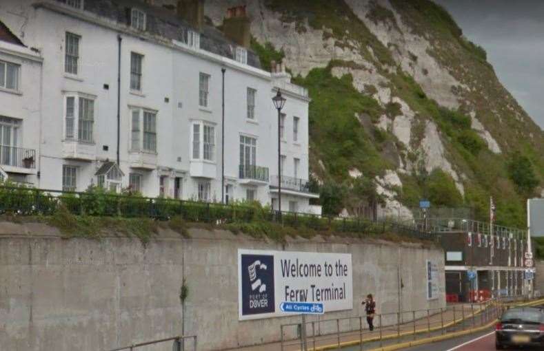 The path beyond Athol Terrace that will be called Vera Lynn Way. It stretches from behind Dover Eastern Docks, under Jubilee Way and up the steps to the National Trust land on the White Cliffs of Dover. Picture Google Maps