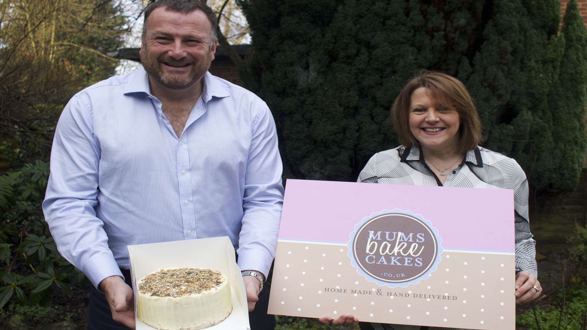 Mums Bake Cakes founders Paula Wilkinson and Richard Watson