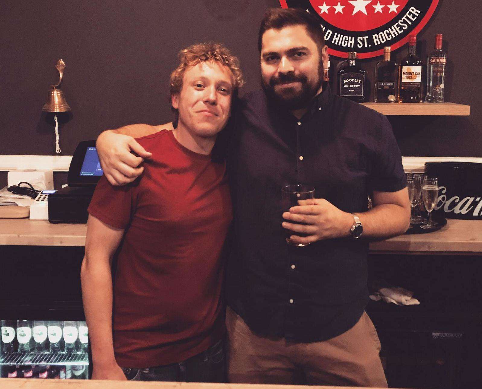 Tom Mudge, left, and Jamie Clark at their new bar the Dead Pigeon in High Street, Rochester