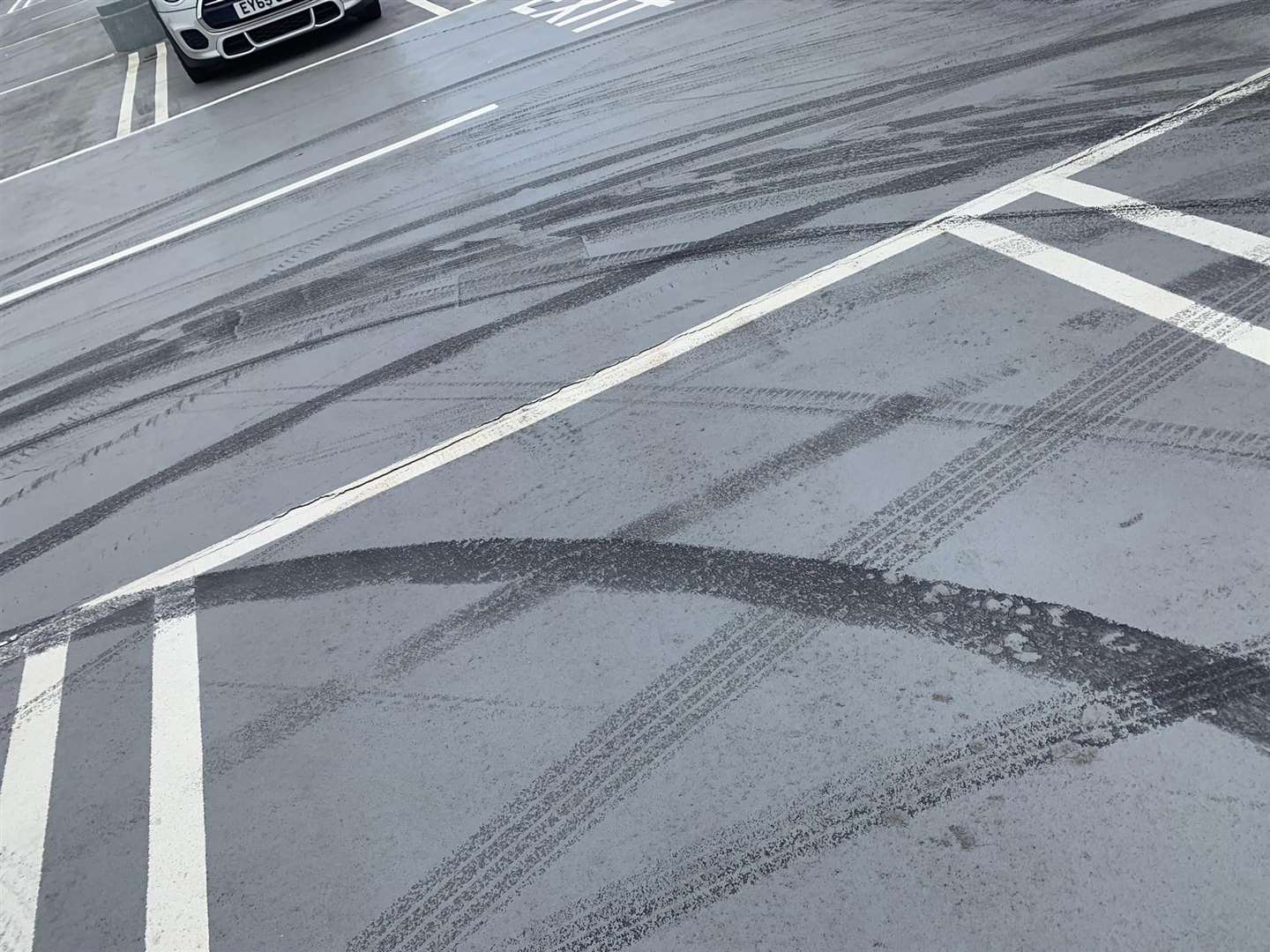 Stunts were performed in the shopping centre car park