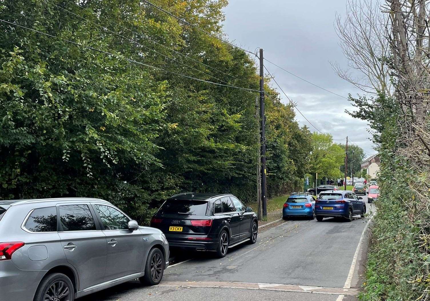 Traffic heading into Upchruch Village in Forge Lane. Picture: Joe Crossley