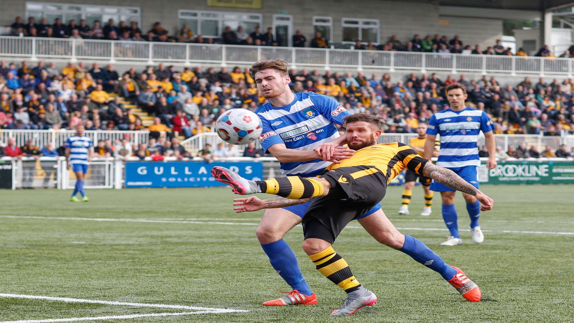 Adam Birchall stretches for the ball during Maidstone's win against Dunstable Picture: Matthew Walker