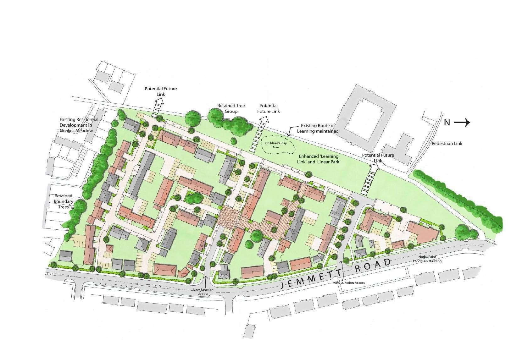 The plans for 160 homes at Jemmett Road in Ashford.