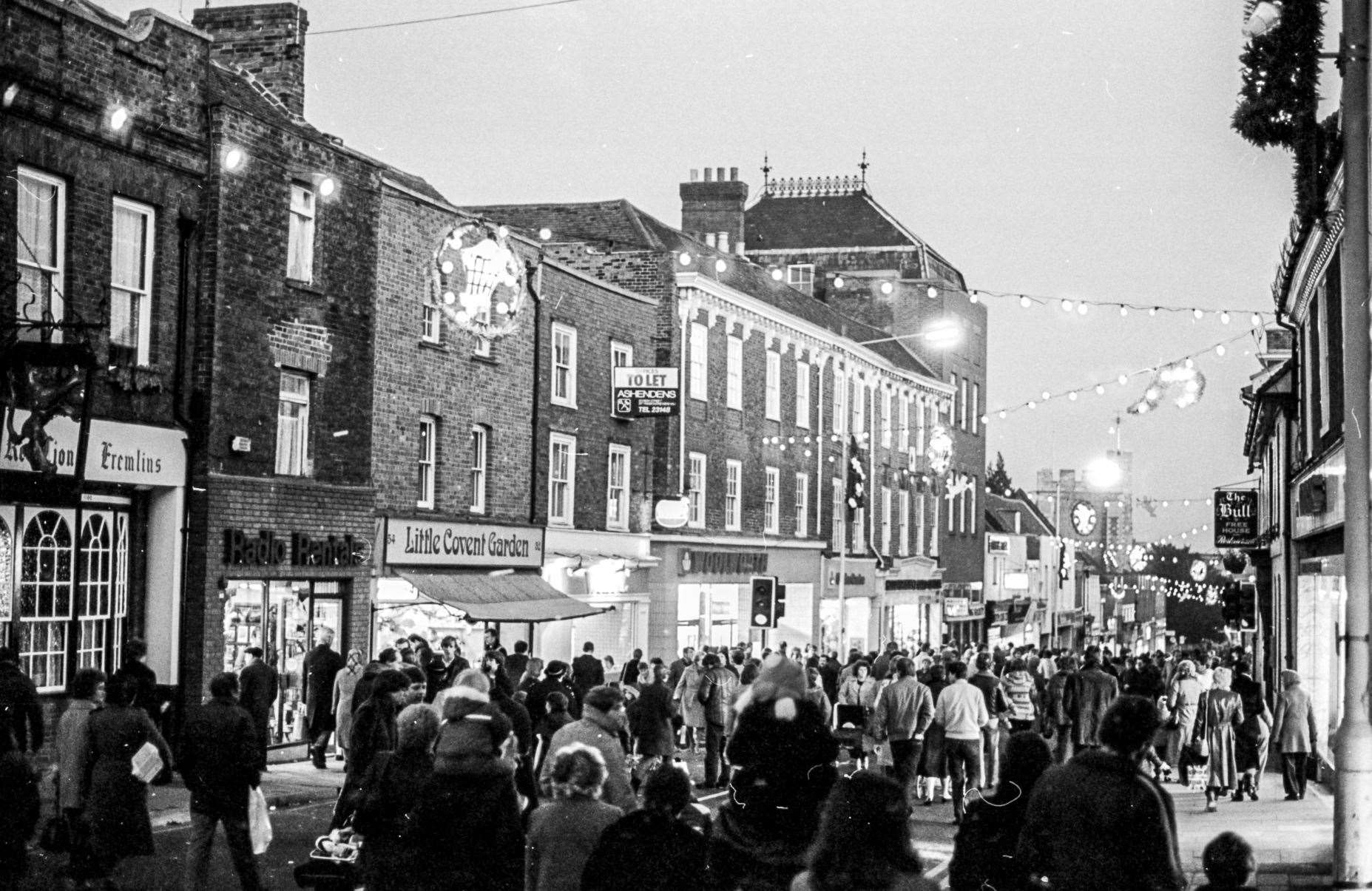 Sittingbourne High Street at Christmastime in 1983. Picture: Sittingbourne Heritage Museum