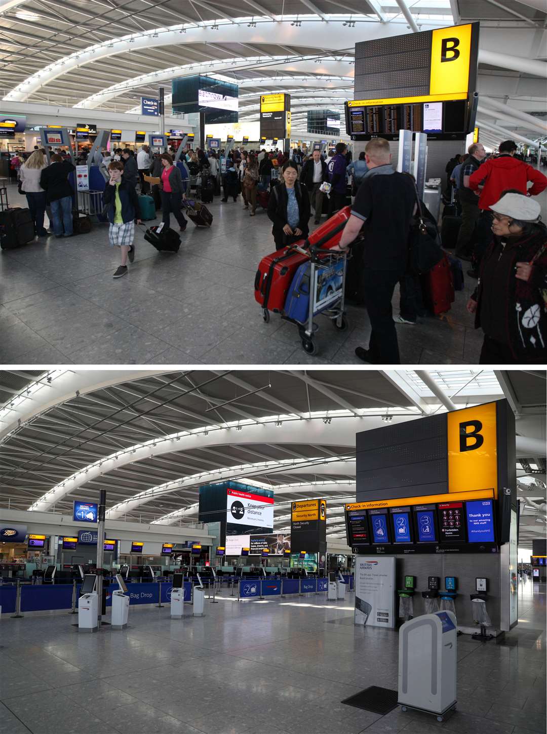 Scenes from Heathrow Airport (Steve Parsons/PA)