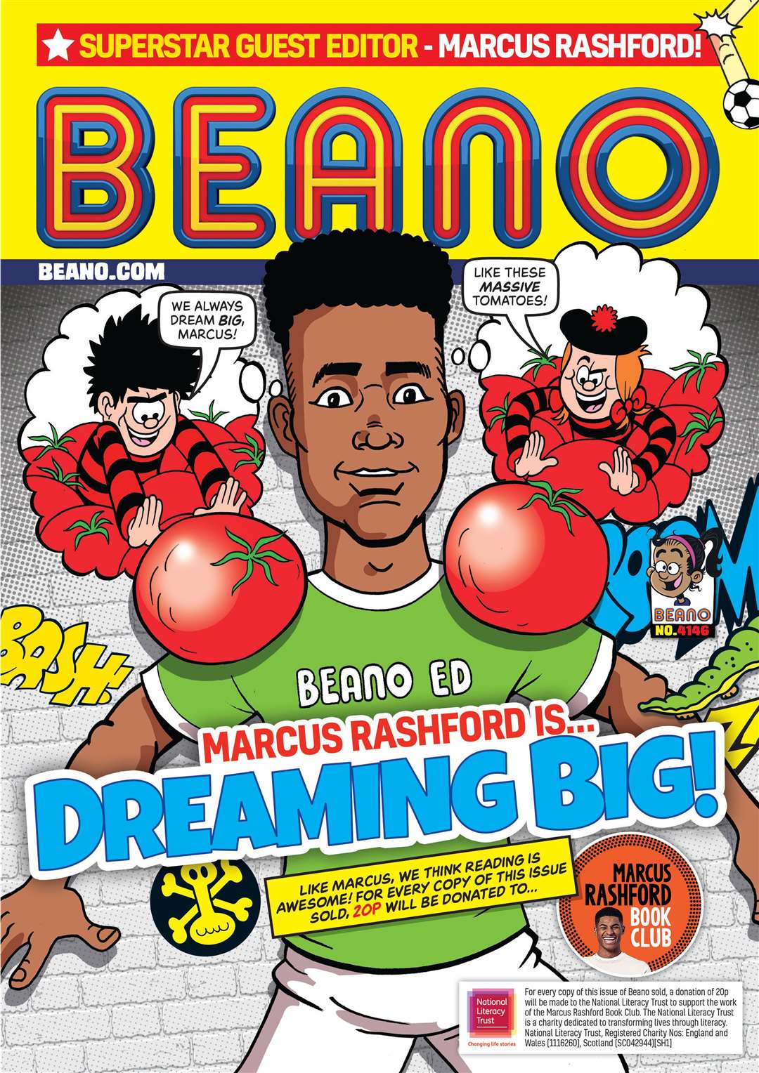 The cover of the Beano features a cartoon version of Rashford (Beano/PA)