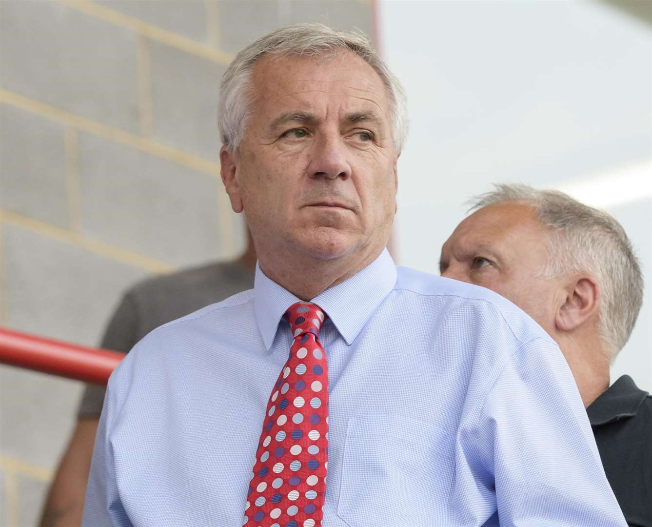 Peter Varney in the directors box at Stonebridge Road Picture: Andy Payton