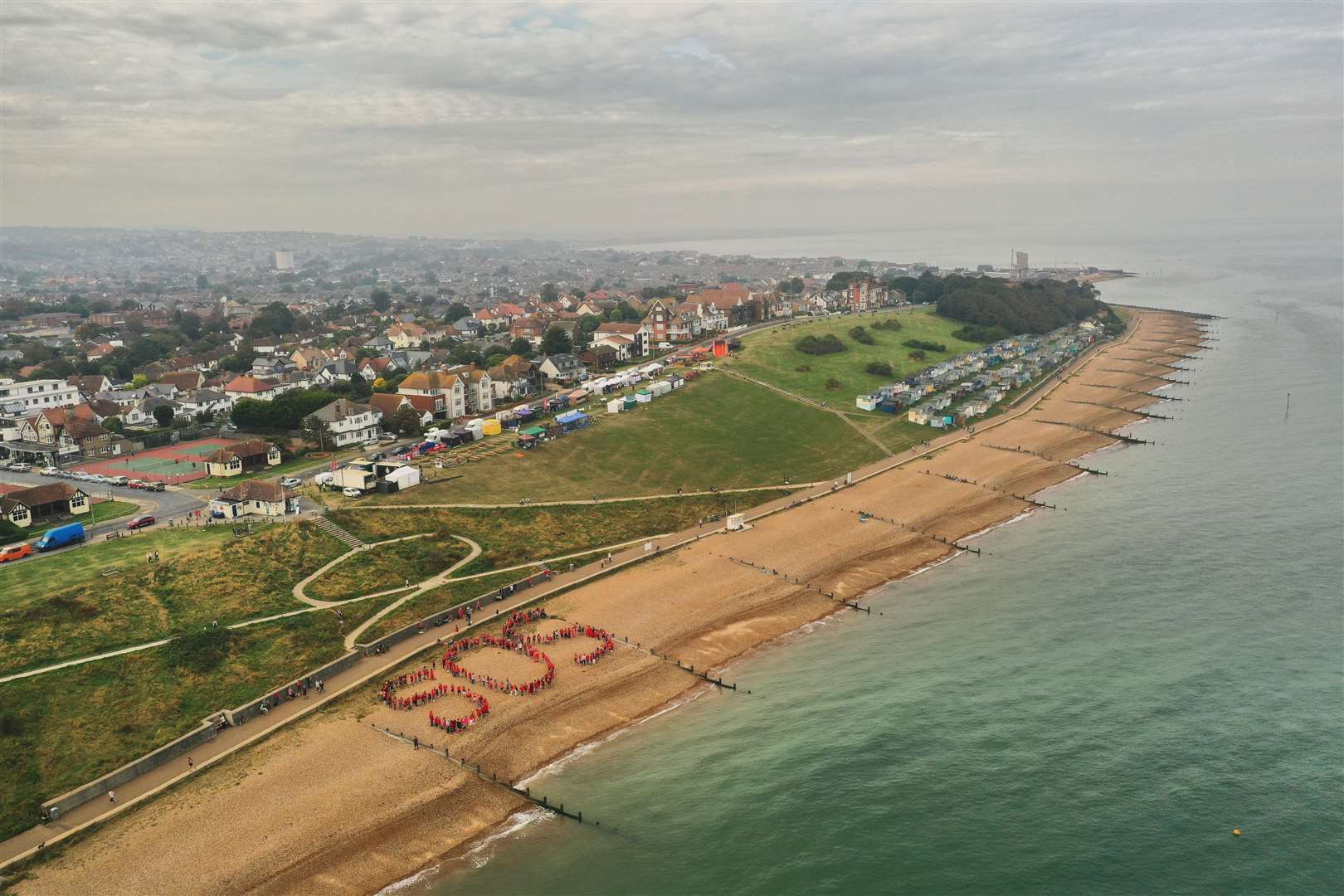 SOS Whitstable in Tankerton protesting against Southern Water wastewater and sewage releases into sea. Picture: Tom Banbury @tombanbury