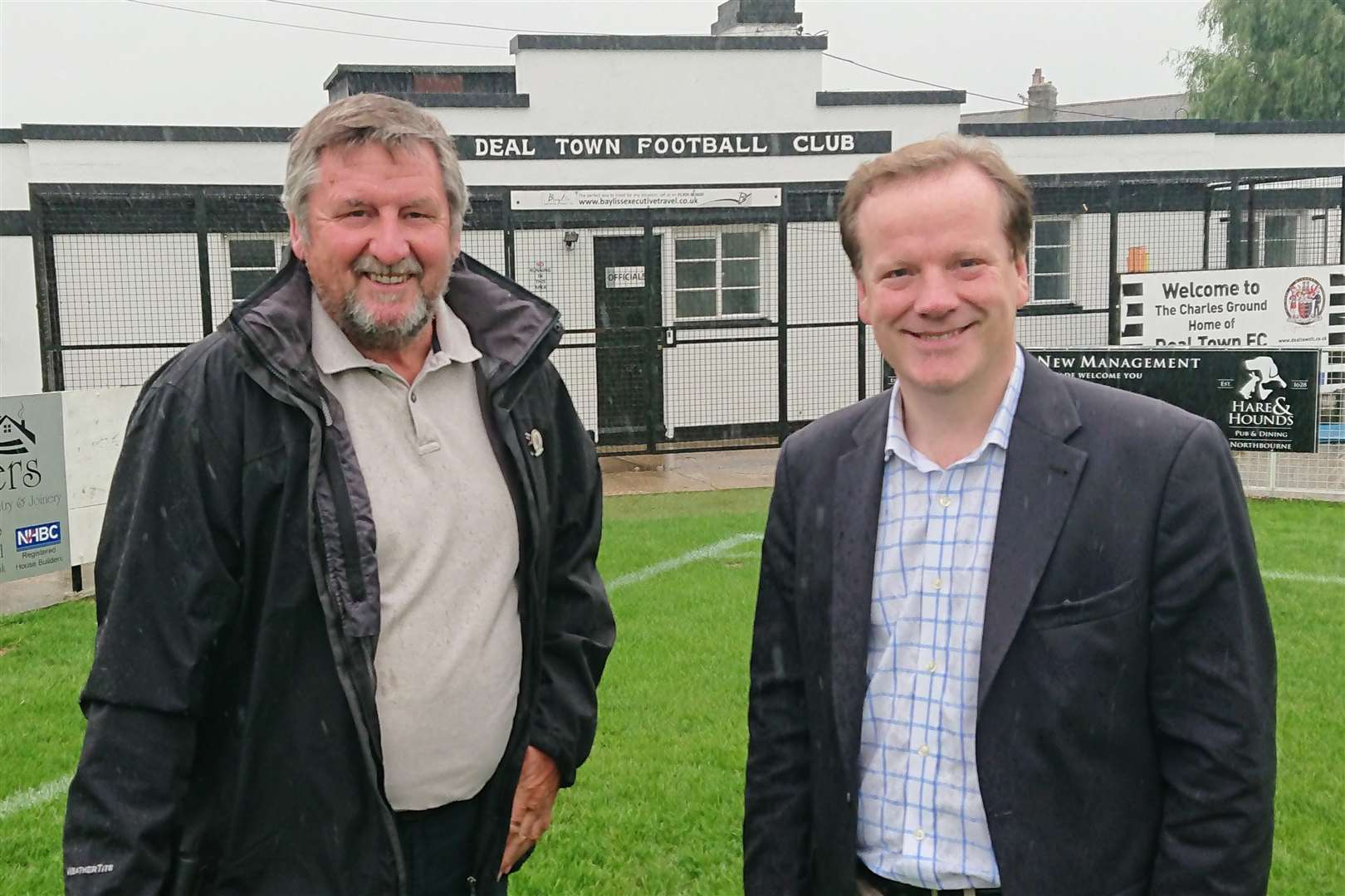 MP Charlie Elphicke with Deal Town FC chairman David Chmura