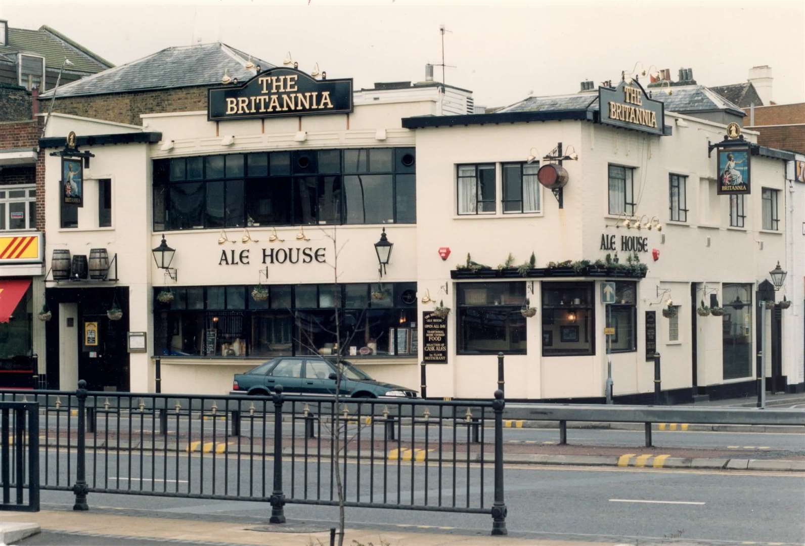 The Britannia pub in Townwall Street, Dover, in 1995. It closed in 2008 and by 2011 had been demolished